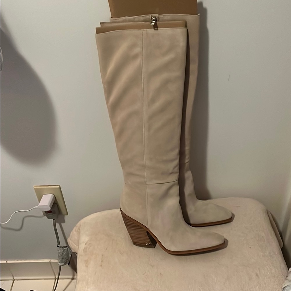 Elegant Cream Knee-High Boots